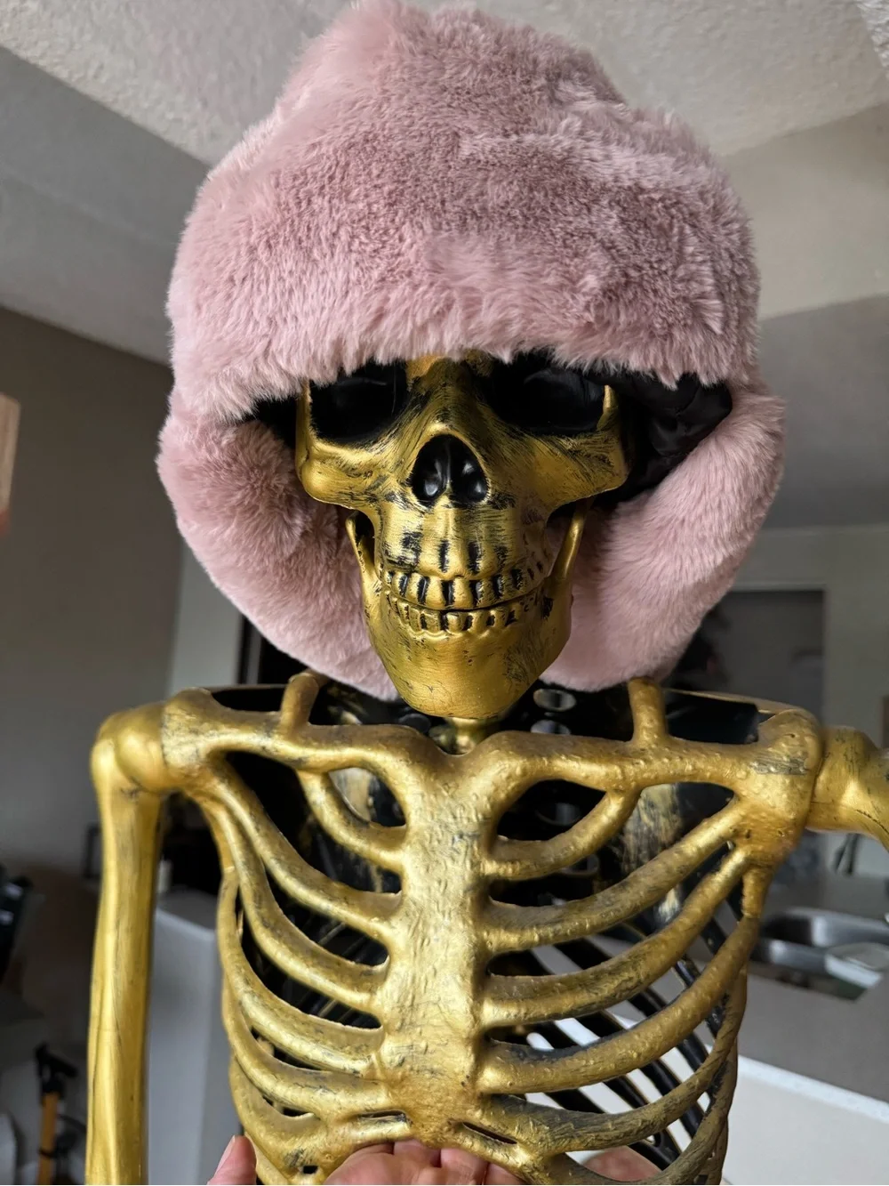 Faux Fur Trapper Hat - Dusty Pink